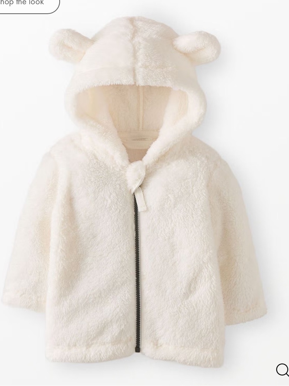 Hanna Andersson Fleece Teddy Zip Up Sweater Hooded Bear Toddler 3T